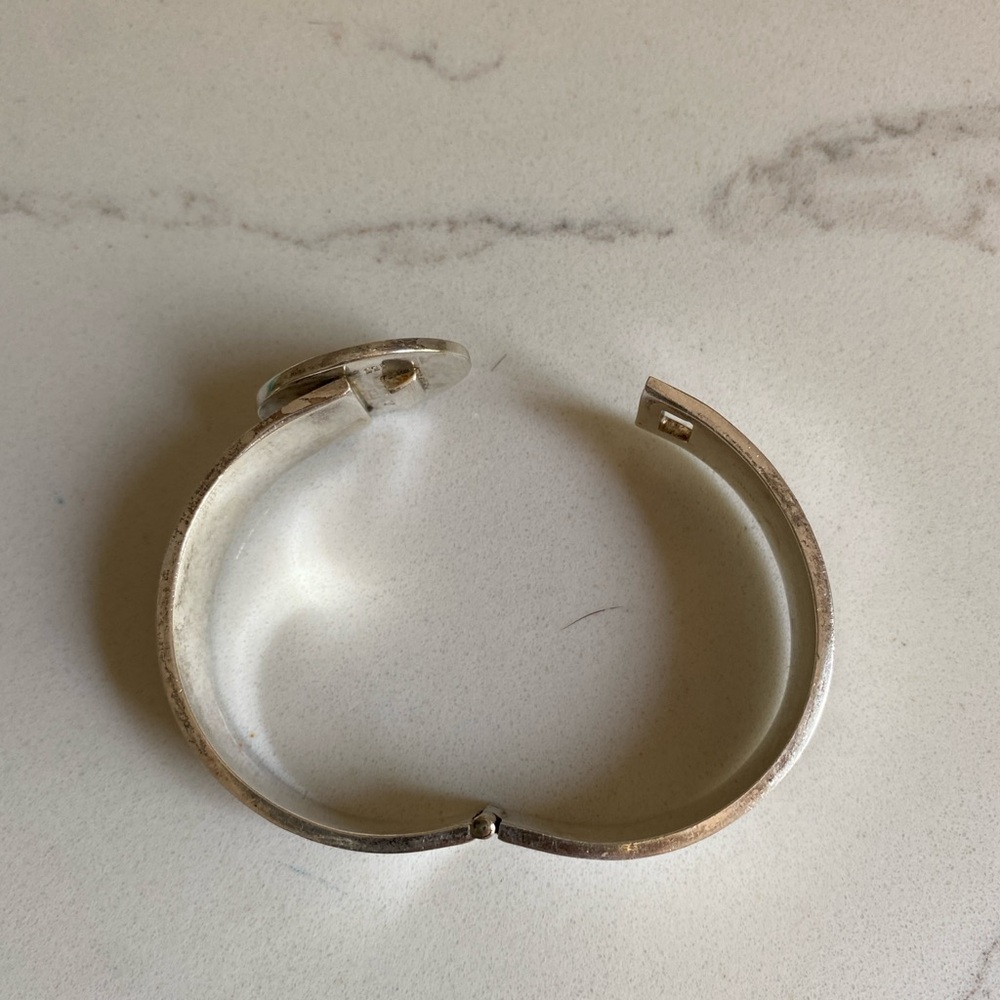 Heavy Silver Bangle - Picture 2 of 5
